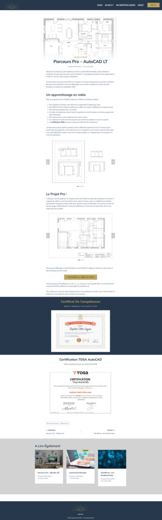 construction du site sophie-otto-loyas.fr - page formation Autocad