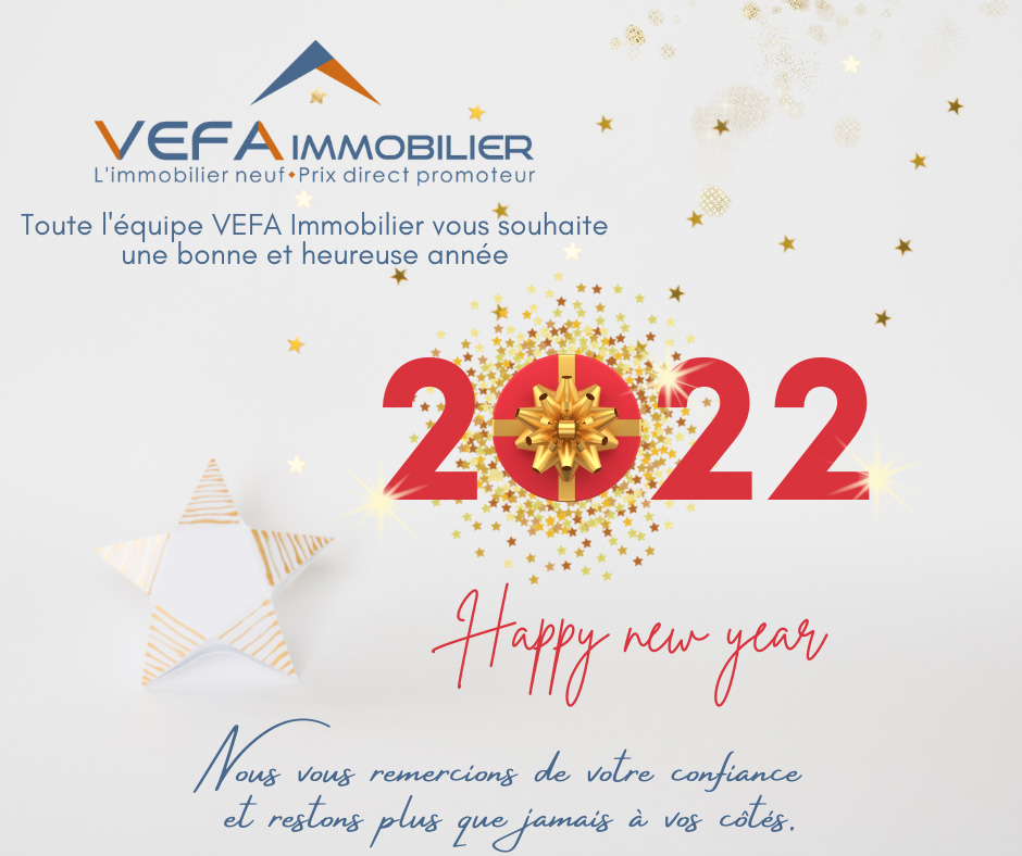 Carte de vœux VEFA Immobilier sur Facebook pour le nouvel an 2022