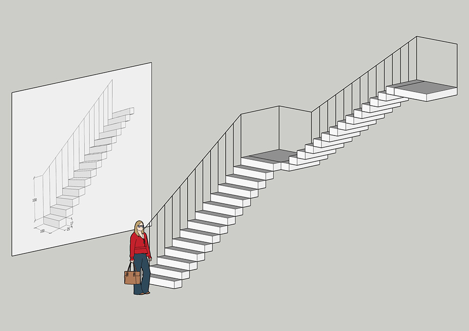modélisation d'un escalier