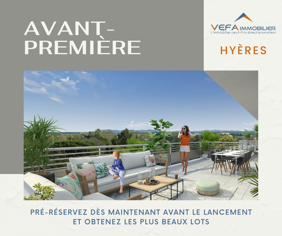 Image publicitaire pour facebook d'un Lancement de programme immobilier neuf - Avant-première à Hyères