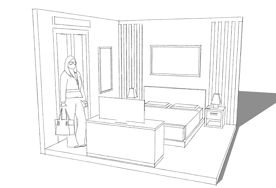modélisation création d'une chambre en low-poly