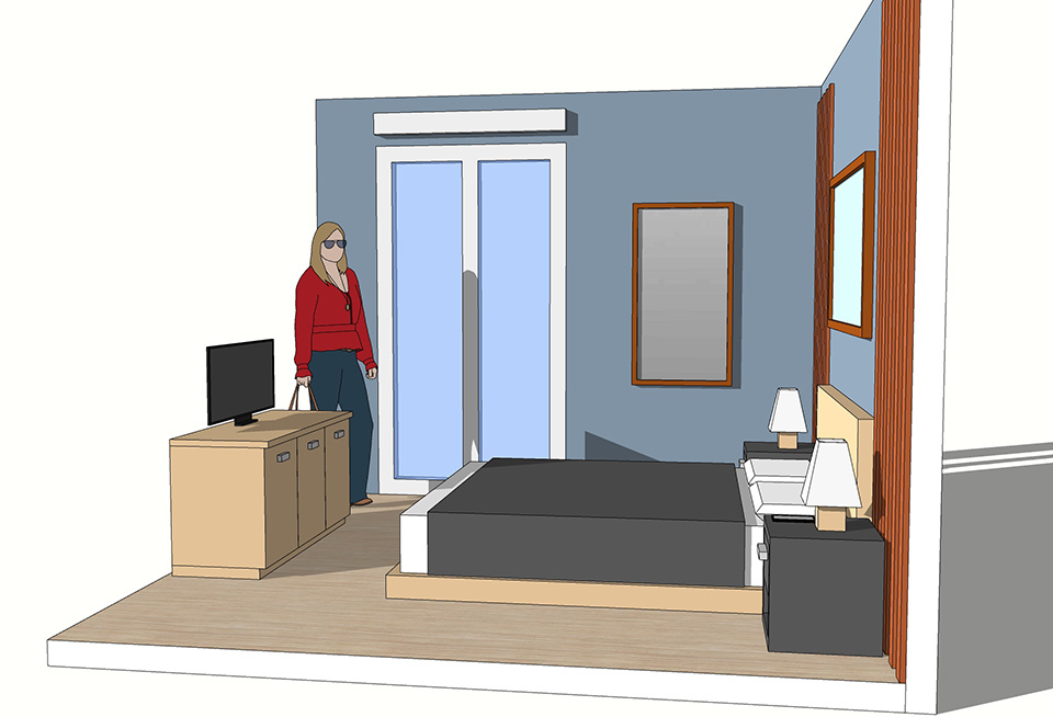 modélisation création d'une chambre en low-poly