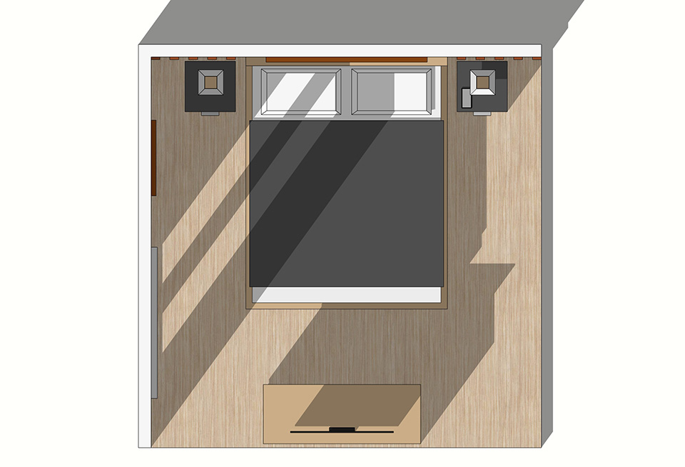 modélisation création d'une chambre en low-poly
