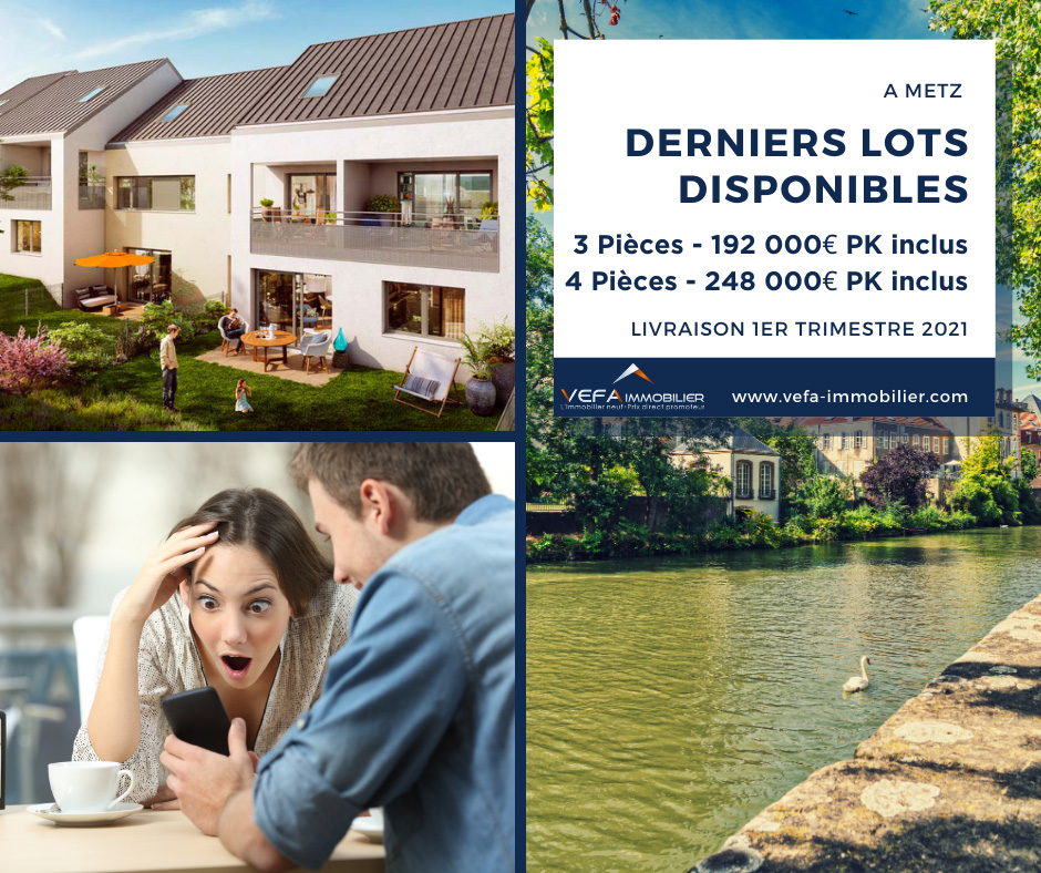 Image publicitaire pour Facebook derniers lots disponibles d'un programme immobilier neuf à Metz