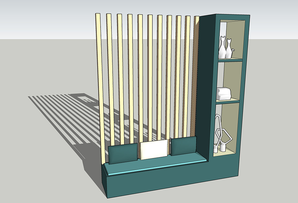 modélisation d'un meuble d'entrée sur mesure