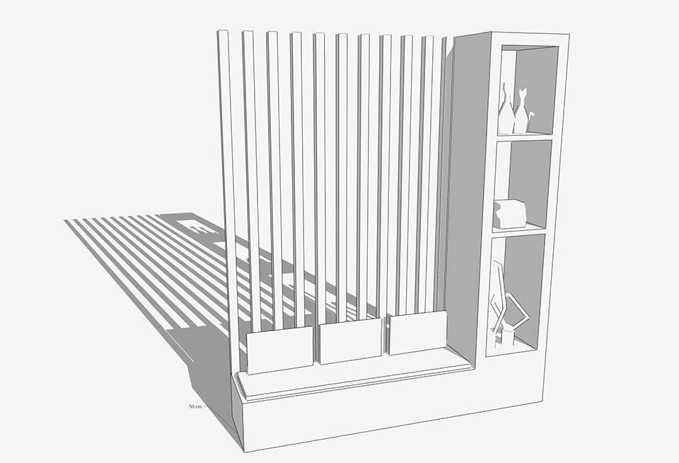 modélisation d'un meuble d'entrée sur mesure