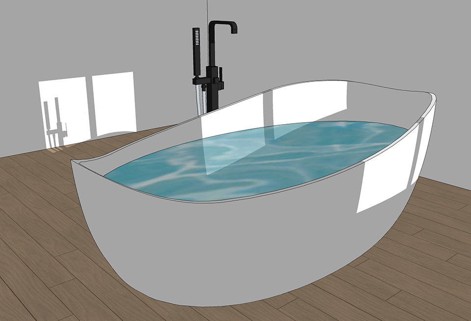 modélisation d'une baignoire avec sketchup