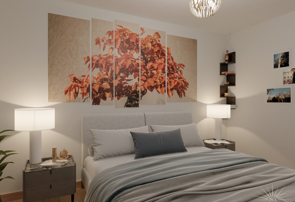 Projet Pro Blender - Appartement 2 pièces - vue chambre - rendu Cycles