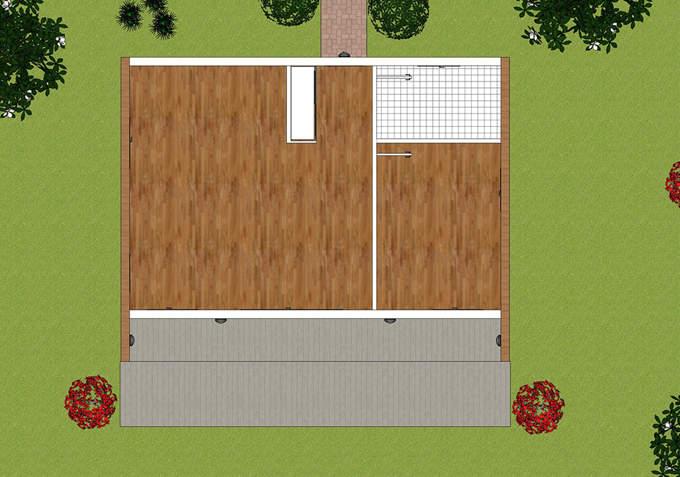 Projet Pro de fin de parcours, il s'agissait de modéliser un chalet d'invité avec sketchUp, de le meubler et de faire les rendus 3D - plan de masse