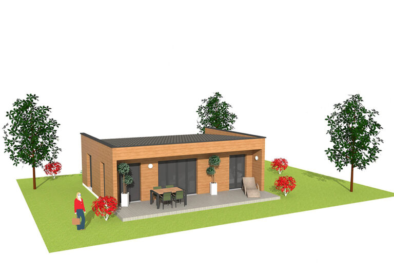 Projet Pro de fin de parcours, il s'agissait de modéliser un chalet d'invité avec sketchUp, de le meubler et de faire les rendus 3D - vue terrasse