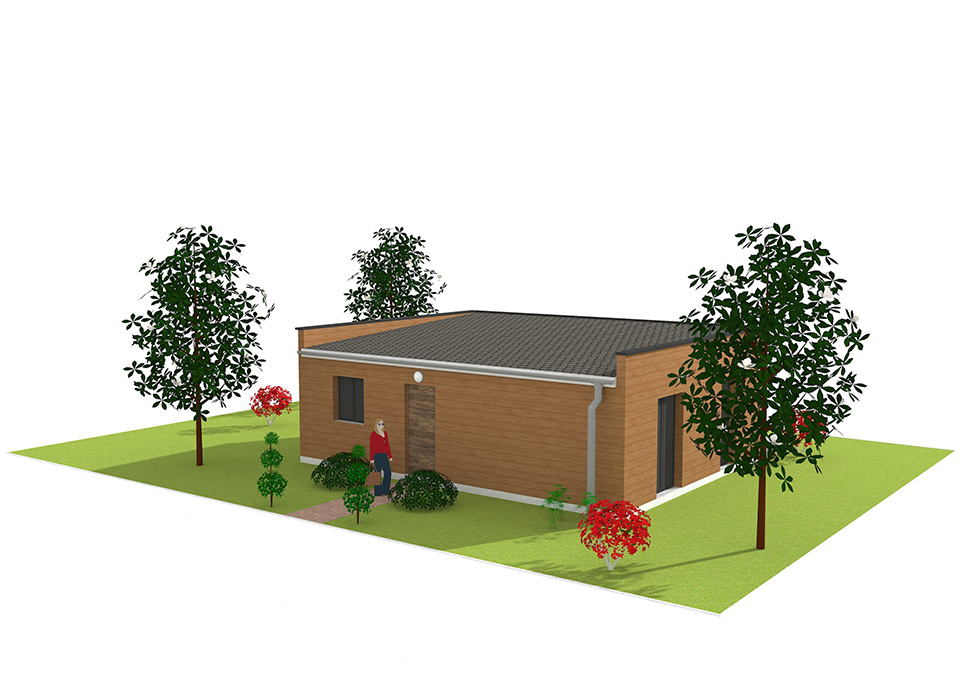 Projet Pro de fin de parcours, il s'agissait de modéliser un chalet d'invité avec sketchUp, de le meubler et de faire les rendus 3D - vue entrée
