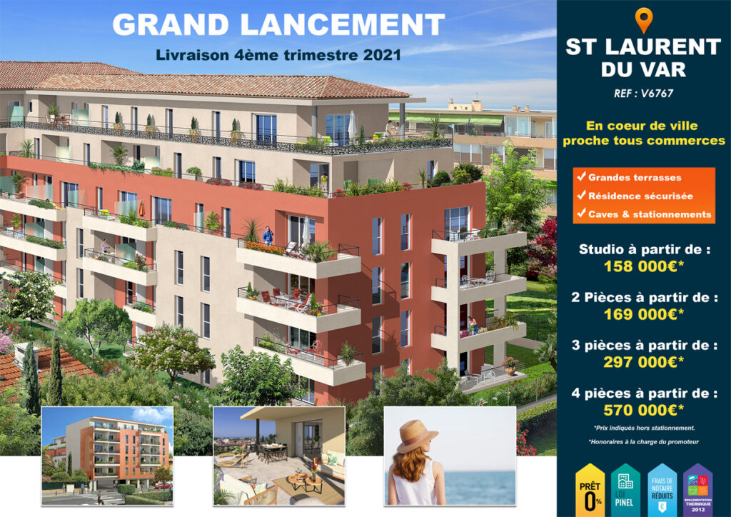 Affiche programme neuf à St Laurent du Var