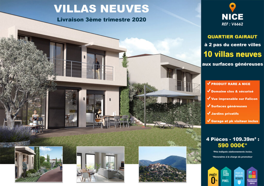 Affiche villas neuves à Nice