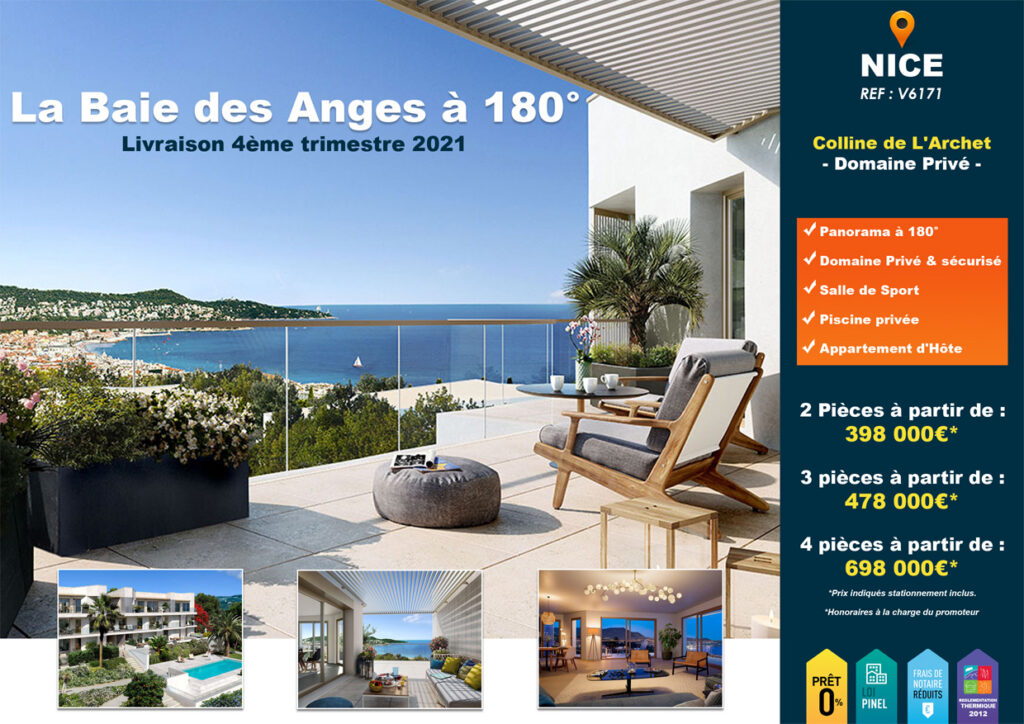 Affiche programme neuf à Nice avec vue mer