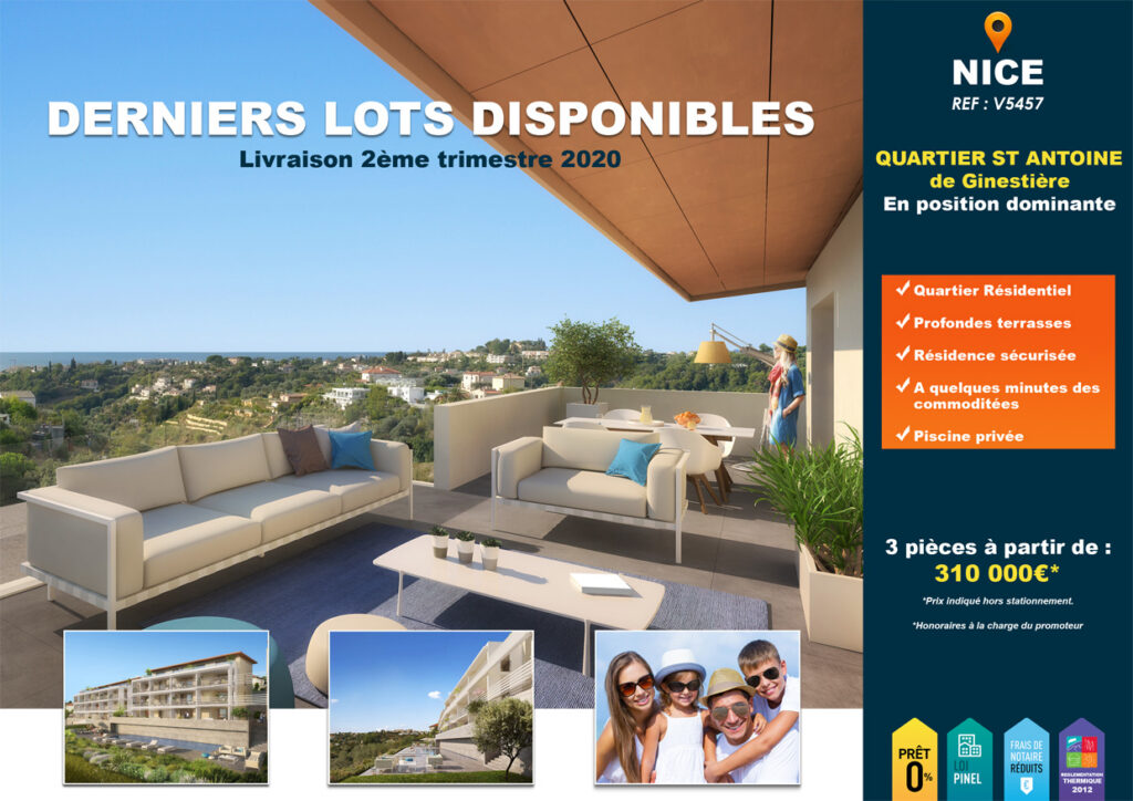 Affiche programme neuf à Nice avec vue mer