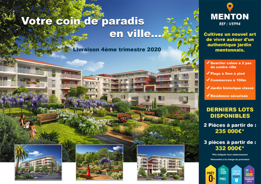 Affiche programme neuf à Menton