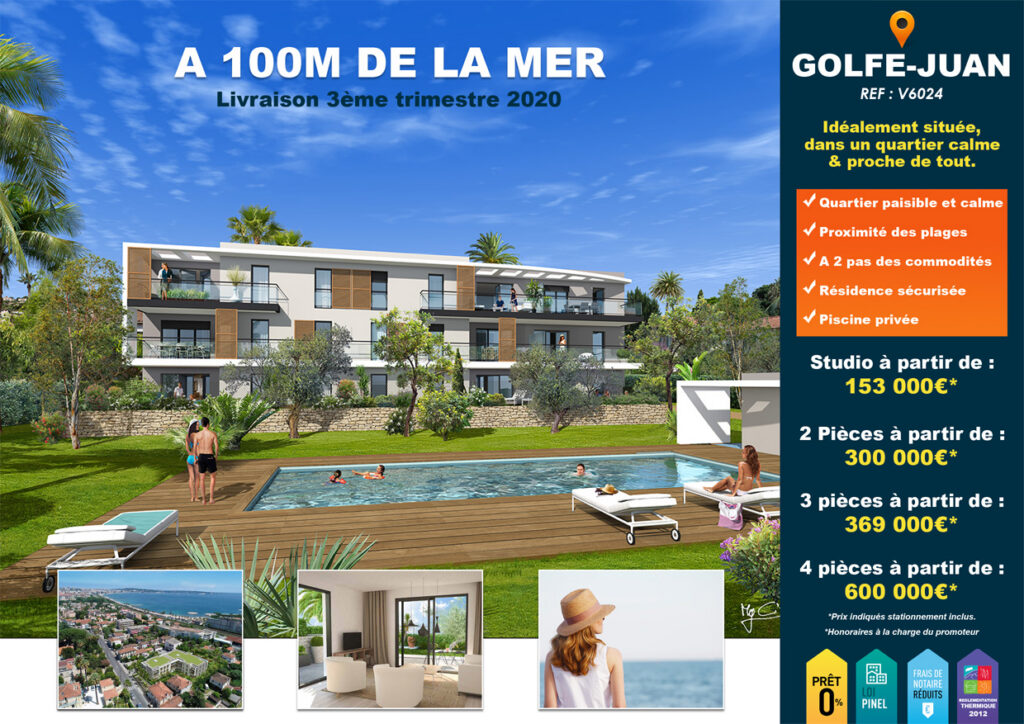 Affiche programme neuf à Golf Juan.