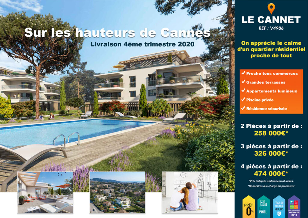 Affiche programme neuf au Cannet.