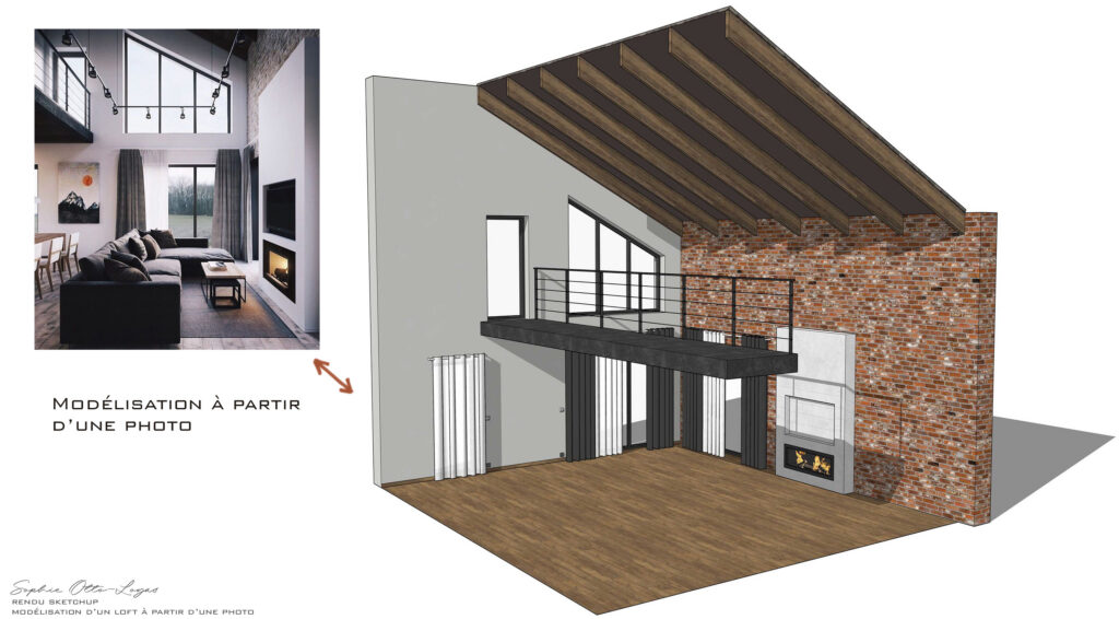 Modélisation d'un loft à partir d'une photo.
